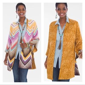 Chico’s Reversible Chevron-Jacquard Kimono